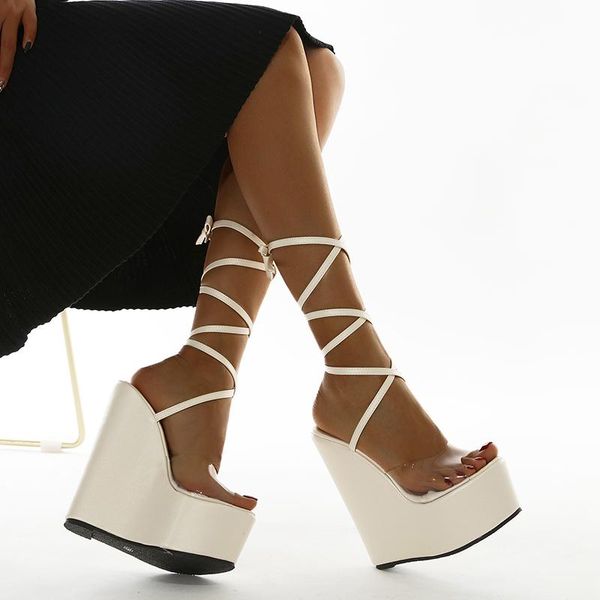summer simple high heels wedge women's sandals ankle straps white peeping toes shoes plus35-42 transparent pvc, Black
summer simple high heels wedge women's sandals ankle straps white peeping toes shoes plus35-42 transparent pvc, Black