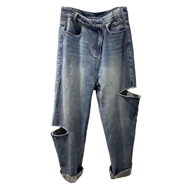 plus size loose vintage spring autumn ripped jeans for women casual harem pants streetwear hole boyfriend womens c6899 women's, Blue
plus size loose vintage spring autumn ripped jeans for women casual harem pants streetwear hole boyfriend womens c6899 women's, Blue