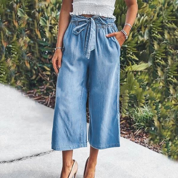 pants straight leg slim women jean summertrousers casual high rise denim elastic waisted wide loose pantalones, Blue
pants straight leg slim women jean summertrousers casual high rise denim elastic waisted wide loose pantalones, Blue
