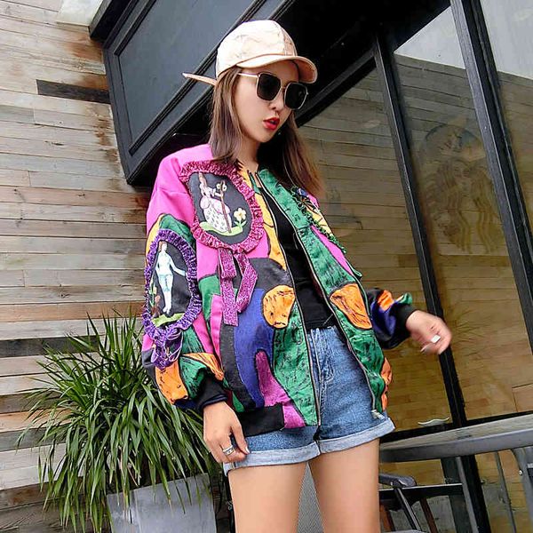 jackets autumn europe station fashion brand printed long-sleeved jacket loose wild baseball uniform women, Black;brown
jackets autumn europe station fashion brand printed long-sleeved jacket loose wild baseball uniform women, Black;brown