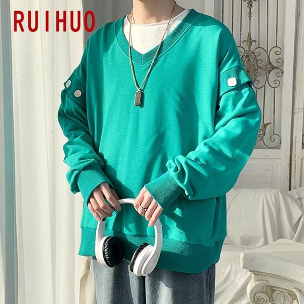 men's hoodies & sweatshirts ruihuo solid casual sweatshirt men clothing harajuku japan style streetwear m-3xl 2021 arrivals, Black
men's hoodies & sweatshirts ruihuo solid casual sweatshirt men clothing harajuku japan style streetwear m-3xl 2021 arrivals, Black