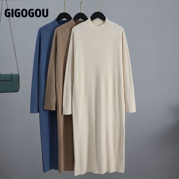 2021gigogou oversized long straight women maxi dress autumn winter turtleneck thick warm sweater dresses pullover robe d ete femme, Black;gray
2021gigogou oversized long straight women maxi dress autumn winter turtleneck thick warm sweater dresses pullover robe d ete femme, Black;gray