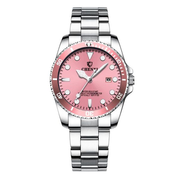 wristwatches chenxi brand women dress watches pink silver full stainless steel watch calendar business quartz clock female, Slivery;brown
wristwatches chenxi brand women dress watches pink silver full stainless steel watch calendar business quartz clock female, Slivery;brown