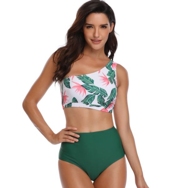 one shoulder swimsuit women 2021 new plus size swimwear separate high waist bikini push up solid print stripe swimming suit, White;black
one shoulder swimsuit women 2021 new plus size swimwear separate high waist bikini push up solid print stripe swimming suit, White;black