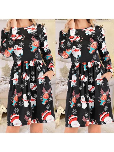 casual dresses women christmas long sleeve o-neck cartoon swing flared loose midi a-line dress m7dd, Black;gray
casual dresses women christmas long sleeve o-neck cartoon swing flared loose midi a-line dress m7dd, Black;gray
