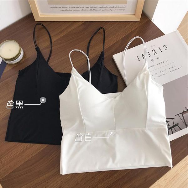 double-strap tube summer with chest pad inner match black sleeveless internet beauty back vest women's outer wear gym clothing, White;black
double-strap tube summer with chest pad inner match black sleeveless internet beauty back vest women's outer wear gym clothing, White;black