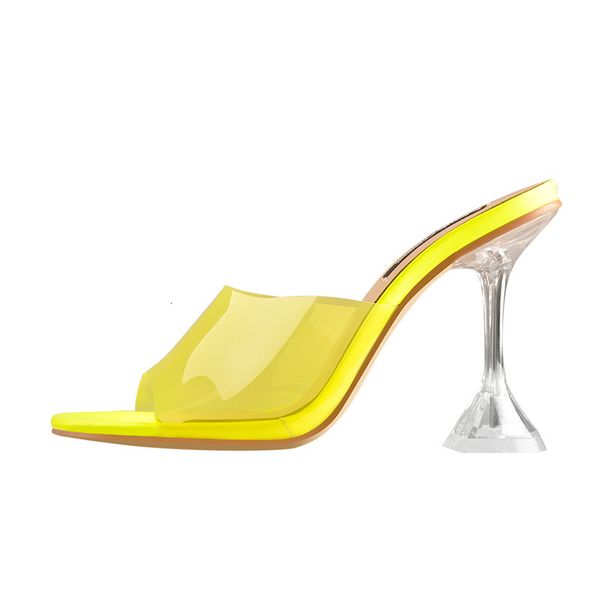 sandals peep toe yellow transparent tapered mules spike heels pvc sandals for summer plus size us5~us15, Black
sandals peep toe yellow transparent tapered mules spike heels pvc sandals for summer plus size us5~us15, Black
