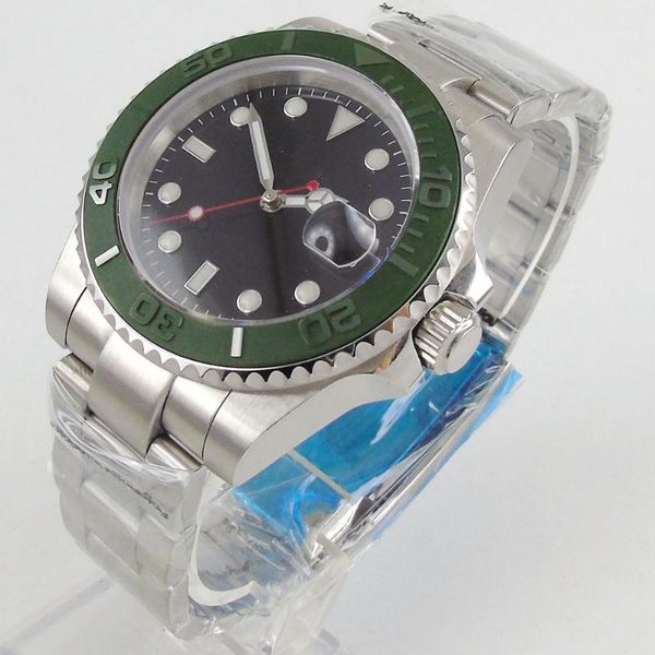 wristwatches 40mm black sterile dial sapphire glass date ceramic bezel luminous back nh35a miyota 8215 automatic movement men's watch, Slivery;brown
wristwatches 40mm black sterile dial sapphire glass date ceramic bezel luminous back nh35a miyota 8215 automatic movement men's watch, Slivery;brown