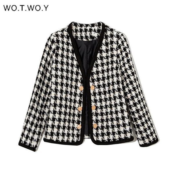 elegant v-neck houndstooth jackets women long sleeve outerwear plaid coats female autumn winter buttons short coat women's, Black;brown
elegant v-neck houndstooth jackets women long sleeve outerwear plaid coats female autumn winter buttons short coat women's, Black;brown
