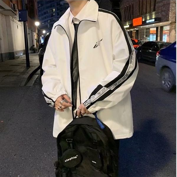 men's vests spring and autumn windbreaker stand collar casual jacket broken hook loose sports coat, Black;white
men's vests spring and autumn windbreaker stand collar casual jacket broken hook loose sports coat, Black;white