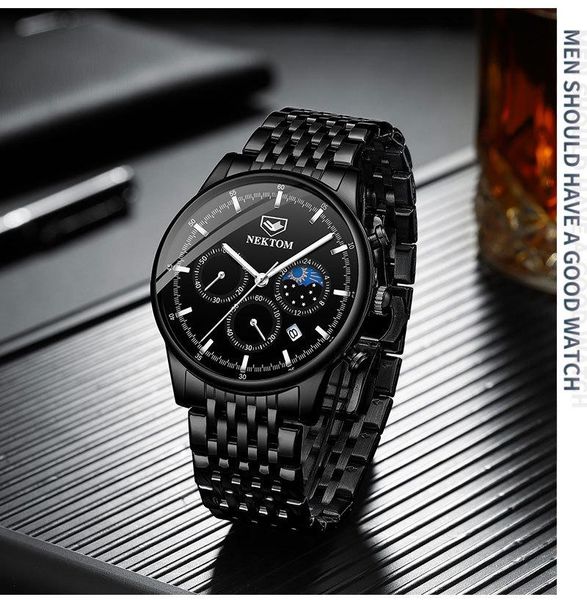 wristwatches quartz mens watches luxury sport waterproof business male wristwatch steel strip chronograph moon phase clock relogio masculino, Slivery;brown
wristwatches quartz mens watches luxury sport waterproof business male wristwatch steel strip chronograph moon phase clock relogio masculino, Slivery;brown
