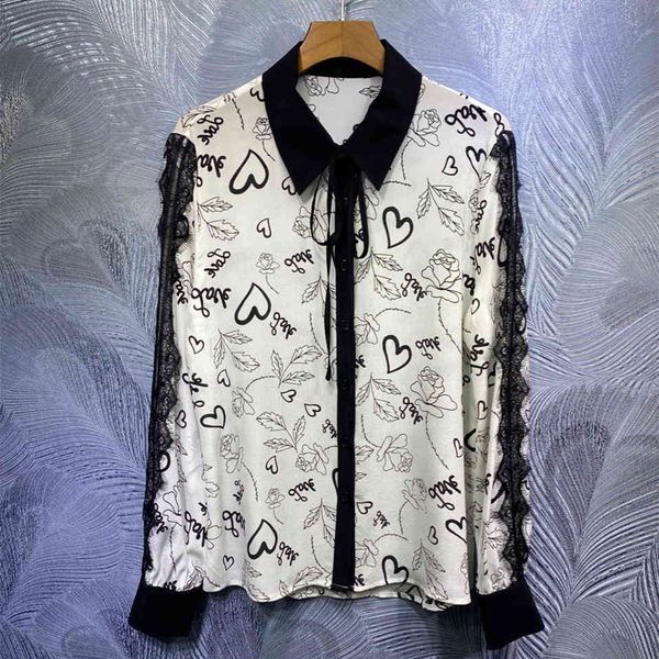 women's blouses & shirts female floral designer printing long sleeves of silk b157, White
women's blouses & shirts female floral designer printing long sleeves of silk b157, White