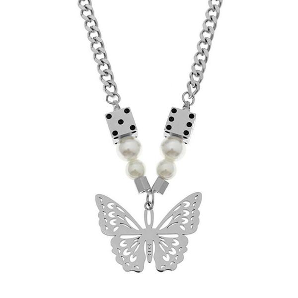 chains stainless steel hip hop minimalist butterfly insect dice pearl pendant necklace street dance jewelry gift for him, Silver
chains stainless steel hip hop minimalist butterfly insect dice pearl pendant necklace street dance jewelry gift for him, Silver