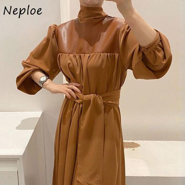 casual dresses neploe korean style chic turtleneck pleated women dress autumn vintage pu patchwork vestidos drawstring slim waist, Black;gray
casual dresses neploe korean style chic turtleneck pleated women dress autumn vintage pu patchwork vestidos drawstring slim waist, Black;gray