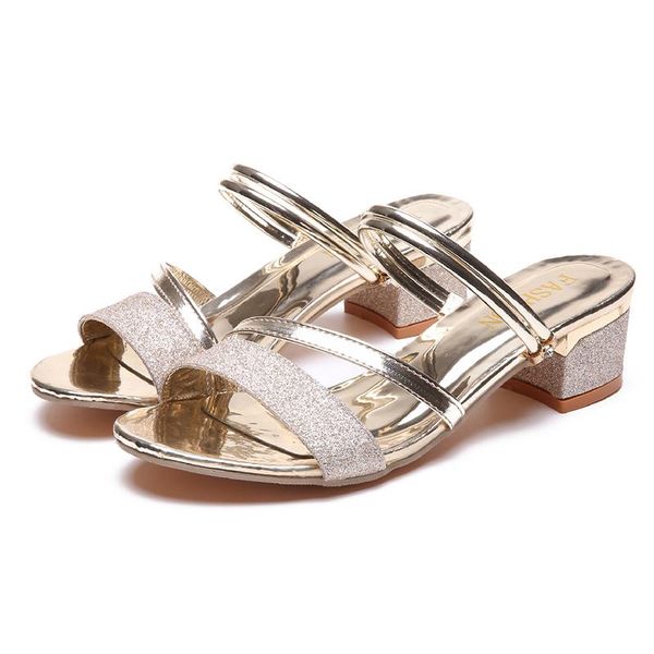 slippers women's summer fashion gold silver sandals outdoor casual flip-flops, Black
slippers women's summer fashion gold silver sandals outdoor casual flip-flops, Black