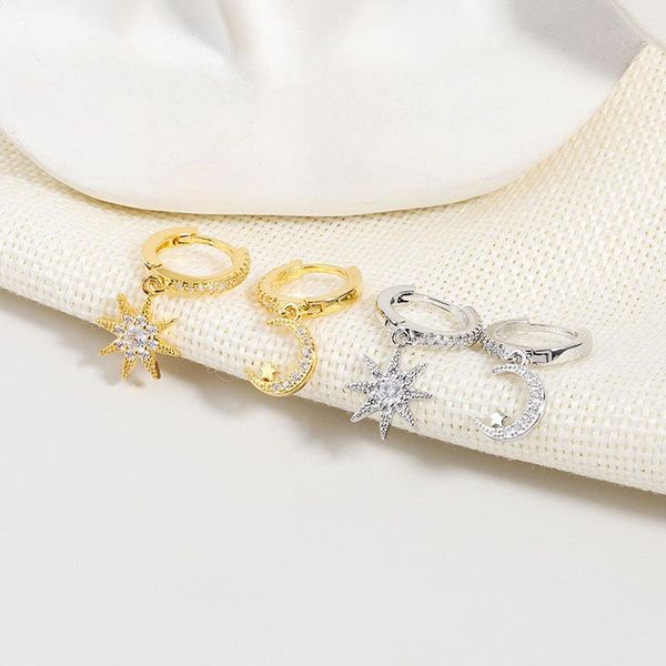 hoop & huggie creative asymmetrical star moon pendant earrings for women fashion irregular zircon birthday party jewelry gifts, Golden;silver
hoop & huggie creative asymmetrical star moon pendant earrings for women fashion irregular zircon birthday party jewelry gifts, Golden;silver