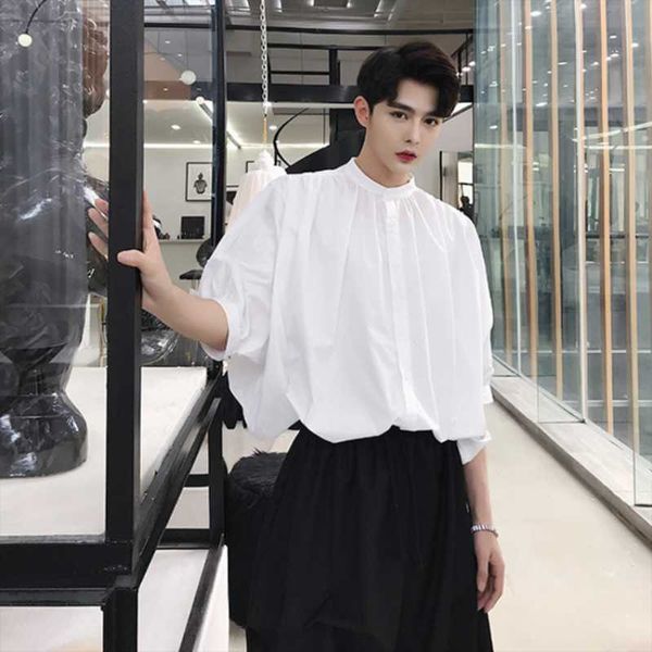 men's casual shirts summer hair stylist urban youth fashion and women's bat sleeves loose large size shirt doll, White;black
men's casual shirts summer hair stylist urban youth fashion and women's bat sleeves loose large size shirt doll, White;black
