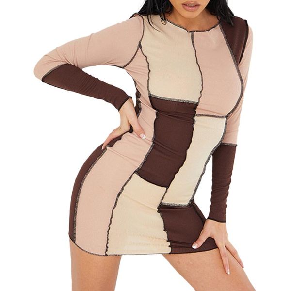 casual dresses women patchwork sheath slim color block round neck long sleeve bodycon ladies mini club party streetwear vestidos, Black;gray
casual dresses women patchwork sheath slim color block round neck long sleeve bodycon ladies mini club party streetwear vestidos, Black;gray