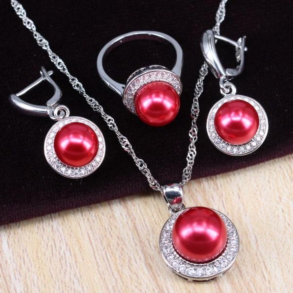 wedding jewelry sets 925 silver red pearl necklace chain earrings ring for women, Slivery;golden
wedding jewelry sets 925 silver red pearl necklace chain earrings ring for women, Slivery;golden