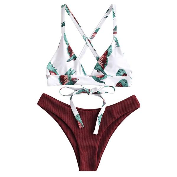 women's swimwear women two piece print push-up padded bra beach bikini set swimsuit fashion back cross bow tie #g2, White;black
women's swimwear women two piece print push-up padded bra beach bikini set swimsuit fashion back cross bow tie #g2, White;black