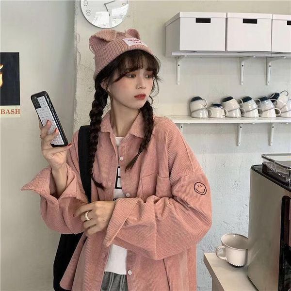 women's jackets design sense shirt jacket female students spring 2021 wild loose ins harajuku corduroy tide for women, Black;brown
women's jackets design sense shirt jacket female students spring 2021 wild loose ins harajuku corduroy tide for women, Black;brown
