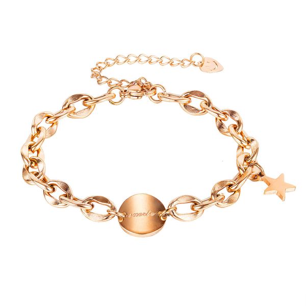 korean jewelry trend versatile wafer star pendant women's titanium steel bracelet personalized smile, Golden;silver
korean jewelry trend versatile wafer star pendant women's titanium steel bracelet personalized smile, Golden;silver