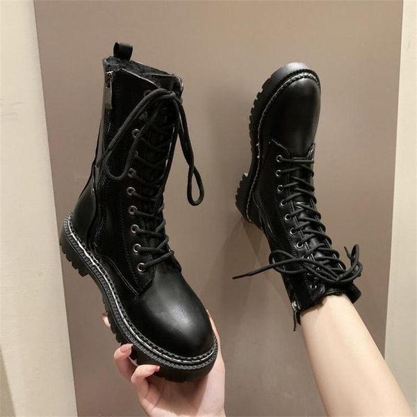 boots autumn in 2021 women's and winter thin short student english, Black 
boots autumn in 2021 women's and winter thin short student english, Black