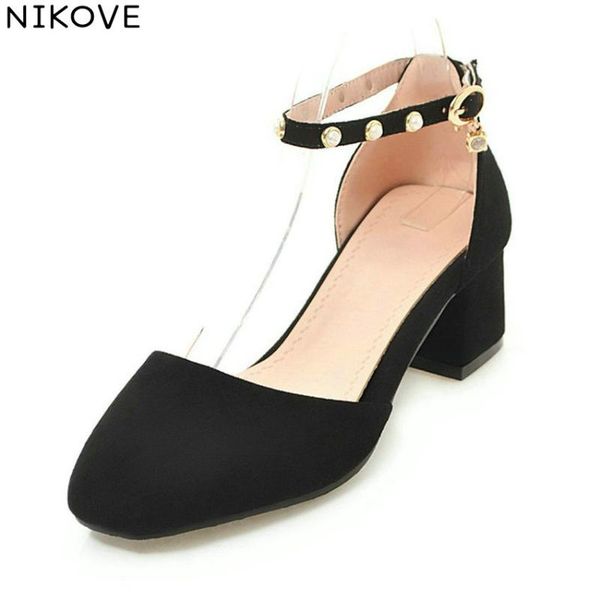 dress shoes nikove 2021 elegant pumps square med heels women two-piece buckle round toe suede size 34-43, Black
dress shoes nikove 2021 elegant pumps square med heels women two-piece buckle round toe suede size 34-43, Black