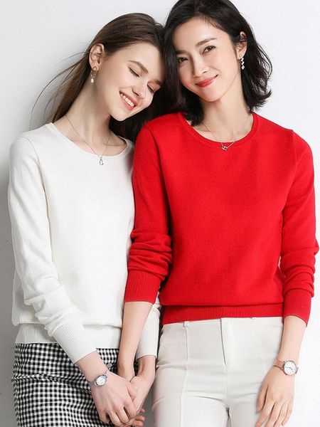women's sweaters 12 colors casual comfortable basic knit sweater o-neck female all-match cotton cashmere blends pullovers, White;black
women's sweaters 12 colors casual comfortable basic knit sweater o-neck female all-match cotton cashmere blends pullovers, White;black