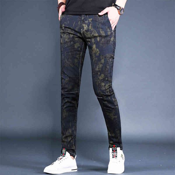 men's jeans korean style men stretch camouflage 2021 summer drawstring jean fashion slim fit pencil pants streetwear denim trouser, Blue
men's jeans korean style men stretch camouflage 2021 summer drawstring jean fashion slim fit pencil pants streetwear denim trouser, Blue