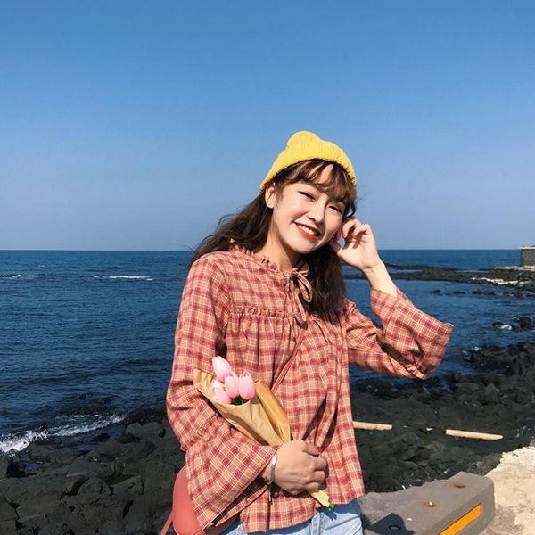 women's blouses & shirts korean bandage plaid blouse women clothing sweet style loose flare sleeve spring autumn fashion brand ladies, White
women's blouses & shirts korean bandage plaid blouse women clothing sweet style loose flare sleeve spring autumn fashion brand ladies, White