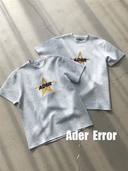 men's t-shirts original brand gray ader error stad t-shirt men women star embroidered logo sewing letter adererror tee, White;black 
men's t-shirts original brand gray ader error stad t-shirt men women star embroidered logo sewing letter adererror tee, White;black