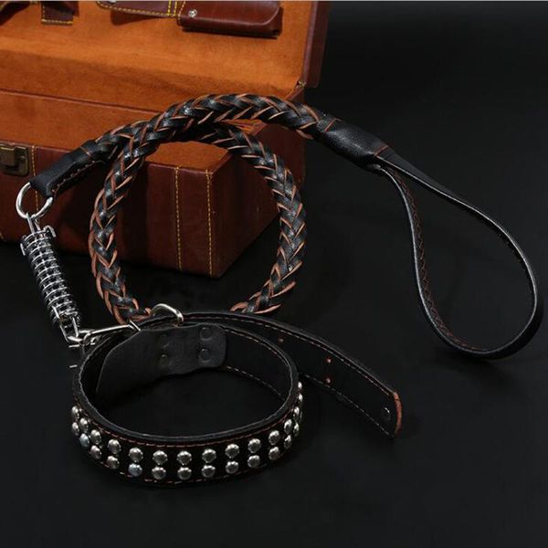 dog collars & leashes pet leash durable genuine leather rivet training large dogs for all types dl804
dog collars & leashes pet leash durable genuine leather rivet training large dogs for all types dl804