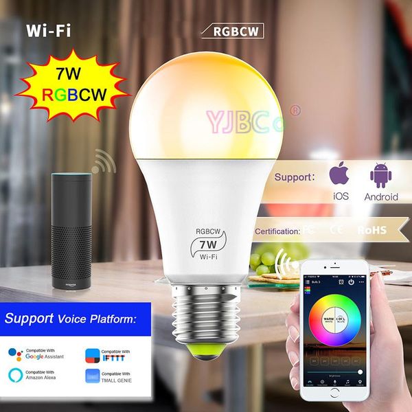 bulbs 7w rgbcw wifi smart led bulb 5ch music e27 full color voice control magic home light lamp by android 4.0/ios9.0
bulbs 7w rgbcw wifi smart led bulb 5ch music e27 full color voice control magic home light lamp by android 4.0/ios9.0