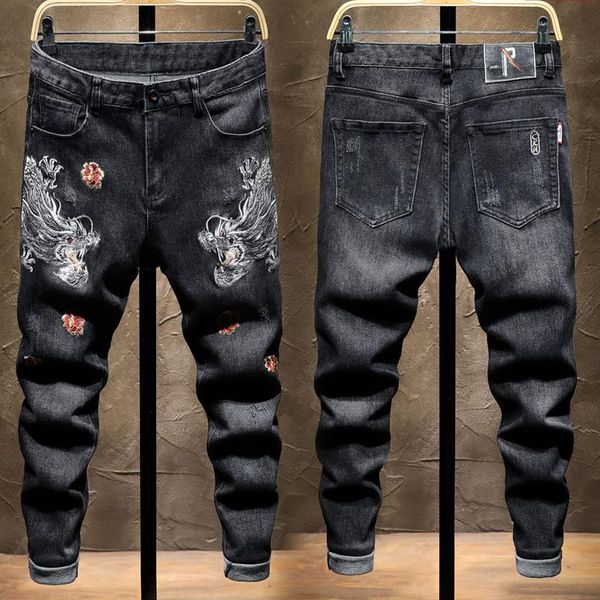men's jeans embroidery boutique european men brand slim denim trousers stretch blue patchwork hole pants autumn and winter style man
men's jeans embroidery boutique european men brand slim denim trousers stretch blue patchwork hole pants autumn and winter style man