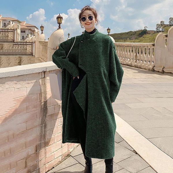 women's wool & blends woolen overcoat women sense high-end plus size thicke houndstooth long outerwear autumn winter jacket female mant, Black
women's wool & blends woolen overcoat women sense high-end plus size thicke houndstooth long outerwear autumn winter jacket female mant, Black