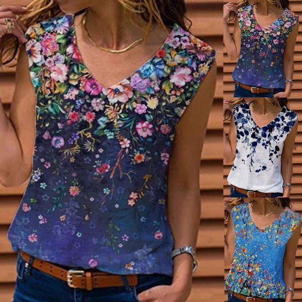 women's blouses & shirts summer casual printed short sleeve v-neck sleeveless pullover, White
women's blouses & shirts summer casual printed short sleeve v-neck sleeveless pullover, White