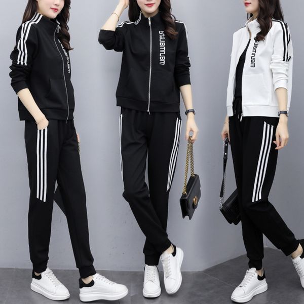 2020 autumn new fat mm leisure sports two-piece suit korean fashion age reduction embroidery large women's wear, Gray
2020 autumn new fat mm leisure sports two-piece suit korean fashion age reduction embroidery large women's wear, Gray