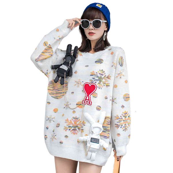 sweaters ladies heavy jacquard outer wear christmas thick pullover women loose age-reducing knit sweater, White;black
sweaters ladies heavy jacquard outer wear christmas thick pullover women loose age-reducing knit sweater, White;black