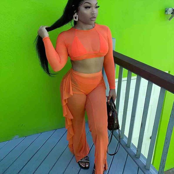 perspective mesh sheer 2 piece women tracksuits sets outfits crop and ruffles pants matching party club birthday, Gray
perspective mesh sheer 2 piece women tracksuits sets outfits crop and ruffles pants matching party club birthday, Gray