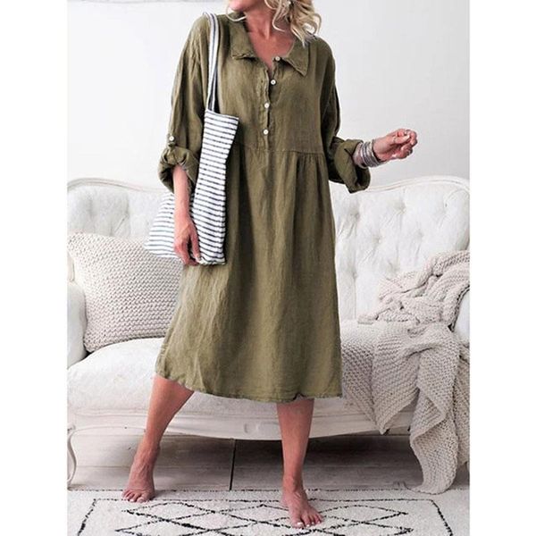 casual dresses elegant solid color shirtdress long sleeve women's lapel dress 2021, Black;gray
casual dresses elegant solid color shirtdress long sleeve women's lapel dress 2021, Black;gray
