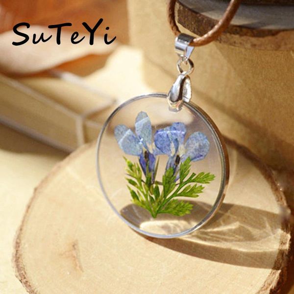 pendant necklaces suteyi 2021 charms dried flowers necklace main epoxy natural flower long & pendants bronze leather rope chain jewelry, Silver
pendant necklaces suteyi 2021 charms dried flowers necklace main epoxy natural flower long & pendants bronze leather rope chain jewelry, Silver