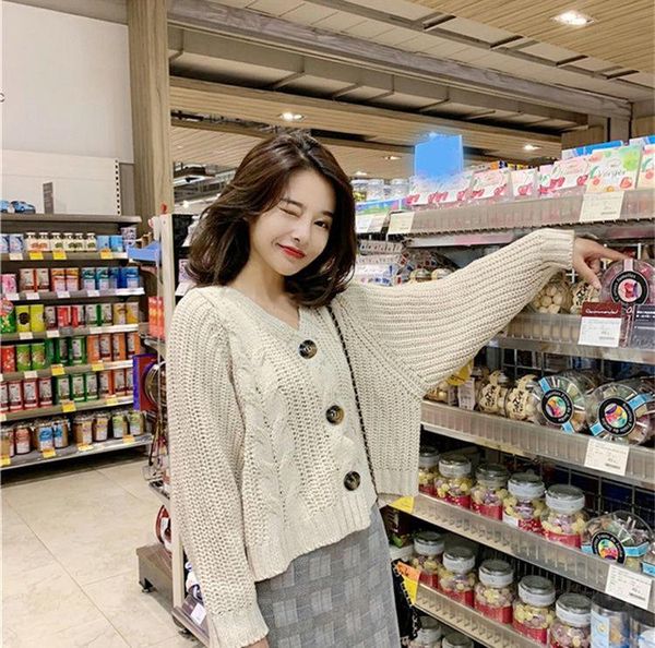 women's knits & tees autumn and winter korean style loose cable-knit sweater knitted, White
women's knits & tees autumn and winter korean style loose cable-knit sweater knitted, White