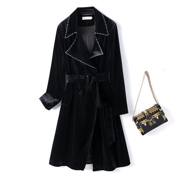 women's trench coats fashion beading coat women long plus size jacket spring gold wire velvet double breasted windbreaker slim ov, Tan;black
women's trench coats fashion beading coat women long plus size jacket spring gold wire velvet double breasted windbreaker slim ov, Tan;black