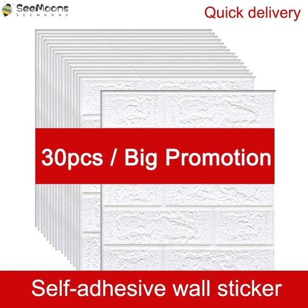 wallpapers 15/30pcs self-adhesive 3d brick sticker diy waterproof foam wallpaper for kids room kitchen roof ceiling background wall decals
wallpapers 15/30pcs self-adhesive 3d brick sticker diy waterproof foam wallpaper for kids room kitchen roof ceiling background wall decals
