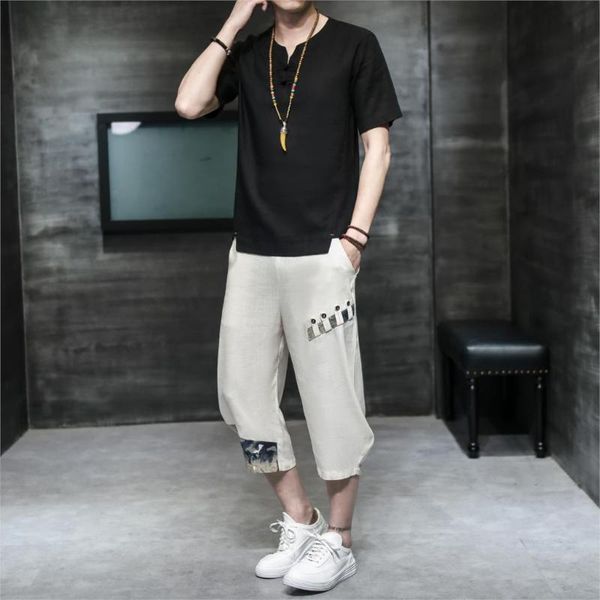 men's tracksuits 2021 vintage t-shirt cropped pants set men summer 2pc linen tracksuit+pants sets beach mens casual tee shirts streetwe, Gray
men's tracksuits 2021 vintage t-shirt cropped pants set men summer 2pc linen tracksuit+pants sets beach mens casual tee shirts streetwe, Gray