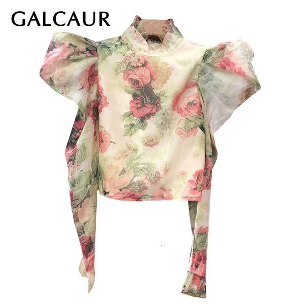 women's blouses & shirts galcaur vintage print shirt stand collar puff long sleeve slim large size casual blouse female 2021 autumn fas, White
women's blouses & shirts galcaur vintage print shirt stand collar puff long sleeve slim large size casual blouse female 2021 autumn fas, White