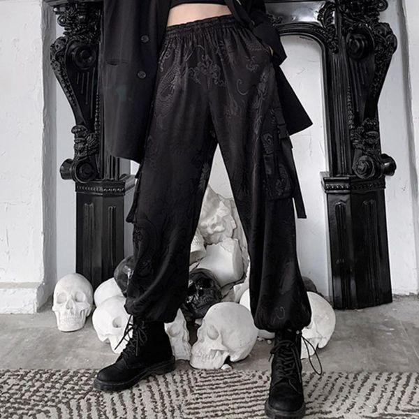 female gothic dragon printed cargo pants women harajuku bf style japanese loose streetwear black goth casual cool trousers fall women's, Black;white
female gothic dragon printed cargo pants women harajuku bf style japanese loose streetwear black goth casual cool trousers fall women's, Black;white