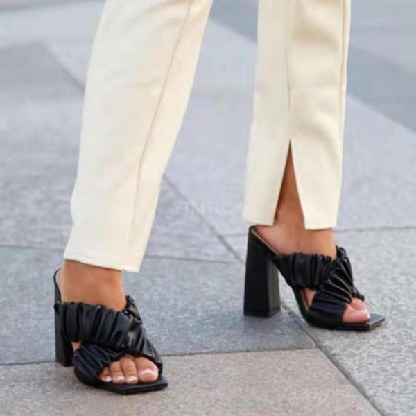 pleated ladies slippers summer fashion party high heels shoes gladiator slides sandals women size 41 42 43, Black
pleated ladies slippers summer fashion party high heels shoes gladiator slides sandals women size 41 42 43, Black