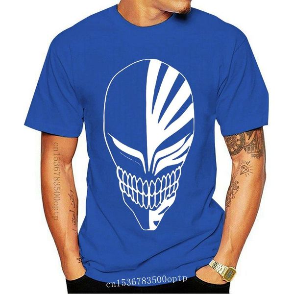 men's t-shirts 2021est 2021 t shirt men bleach ichigo hollow mask anime tee, White;black